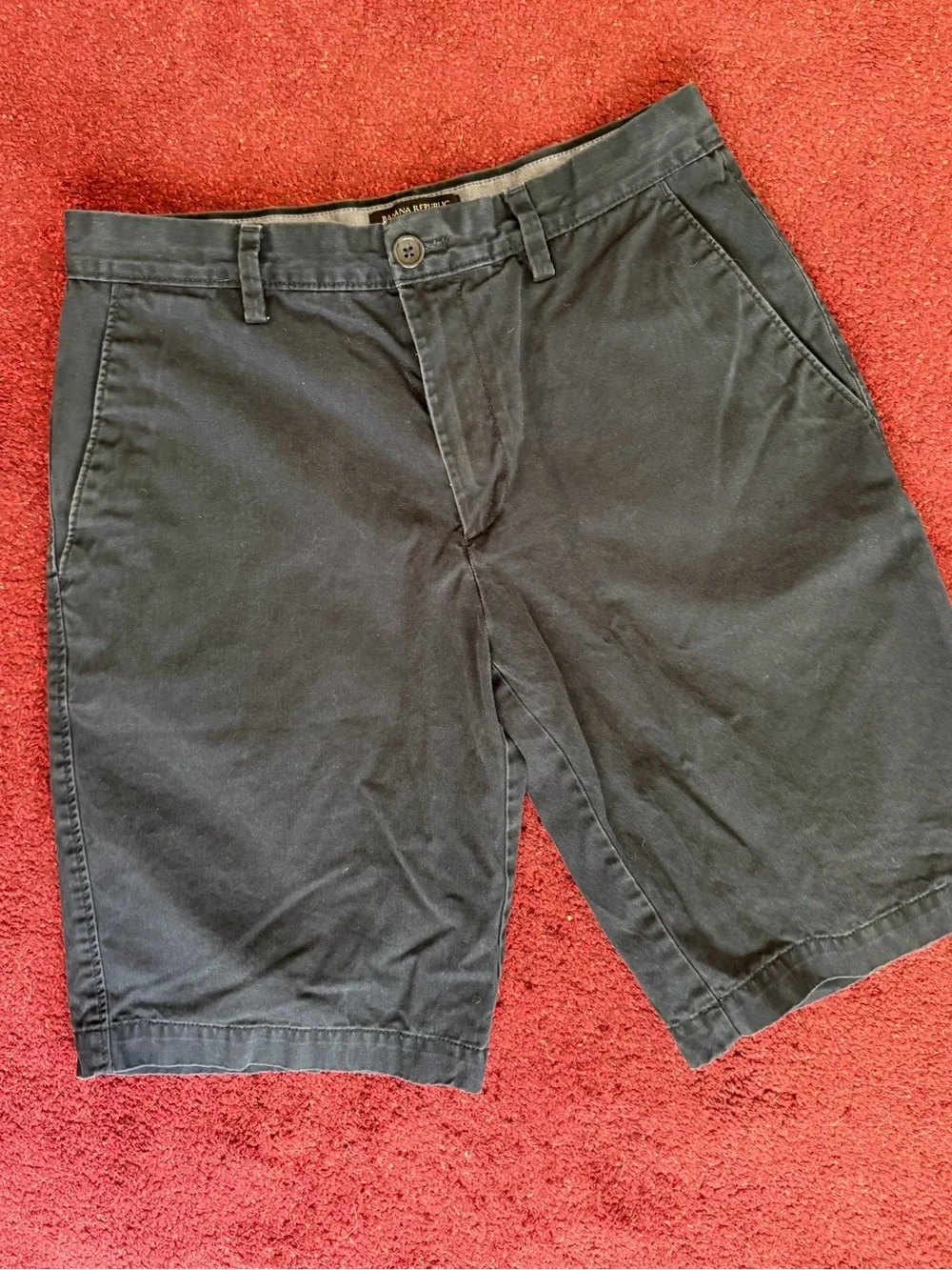 Banana Republic Navy Charcol Flat-Front Chino Shorts